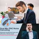 Meetings Open-Ear Headphones with Rotatable Noise-Canceling Boom Mic, Bone Conduction Bluetooth 5.4 Headphones with One-Touch Mute&Magnetic Charging for All-Day Use,Perfect for Driving Learning