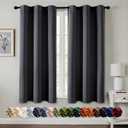 MIULEE Dark Grey Blackout Curtains for Bedroom Living Room 45 Inches Long 2 Panels, Thermal Insulated Room Darkening Drapes Grommet Noise Reducing Light Blocking Window Treatments 40x45 Inch