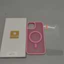 Miracase for iPhone 14 Case [MagSafe Compatible] [2 9H Tempered Glass] 12FT Military-Grade Drop Protection, Slim Translucent Matte, Anti-Fingerprint, Shockproof with Metal Buttons, Mes-Pink