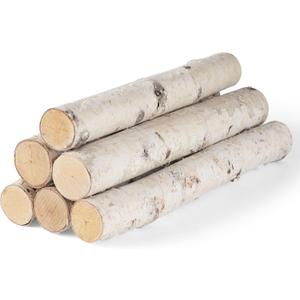 Birch Logs 6Pack Birch Wood for Fireplace Decor/DIY Natural Gas Fireplace Fire logs Fireplace Wood Logs for Decor, DIY, Crafts, Fire Pit (1.6"-2.4"(6Pcs))