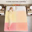 Caperia Multizone Waterproof Heated Mattress Pad, Individual Body & Feet Electric Mattress Bed Warmer 9 Heat Settings, 1-12 Hours Auto Off, Deep Pocket, Fast Heating, Machine Washable Queen, 60" x 80"