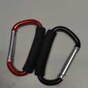 4 Pack Grocery Bag Shopping Bag Holder Handle Carrier Tool Baby Stroller Hook Stroller Organizer Hook Clips Multi Purpose Snap Hook Carabiner Clip with Cushion Grip, Black & Red