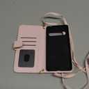 Luxury Wallet Case for Google Pixel 7 Pro 5G with Wrist Strap Shoulder Strap Slim Flip Zipper Purse PU Leather Card Holder Stand Cell Phone Cover for Pixel7Pro Pixel7 XL Seven 7Pro 6.7 Pink