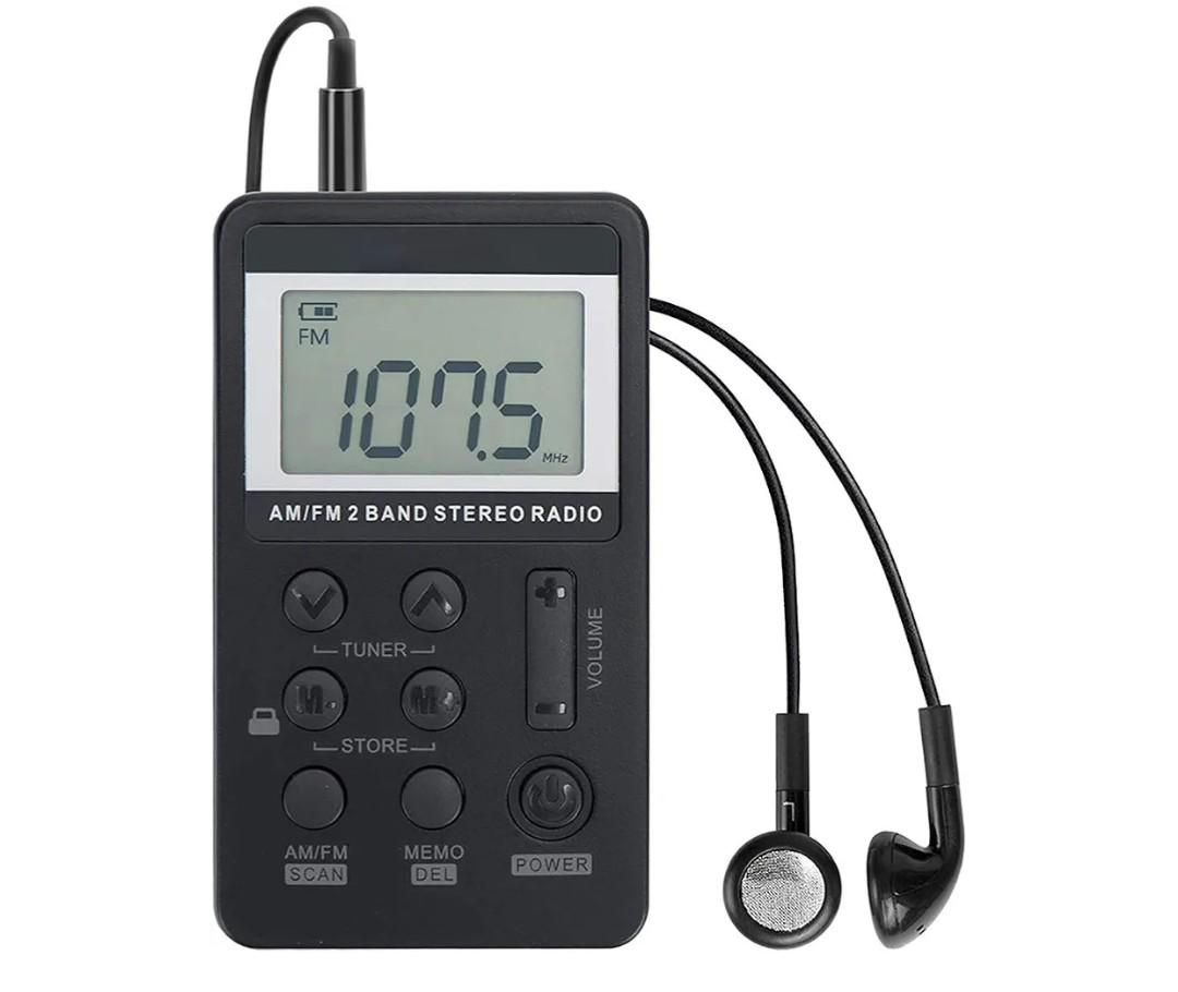 Portable AM/FM Radio, Pocket Radio with Excellent ReceptionPersonal Mini Radio with Digital Tuning Stereo,Rechargeable Battery, Earphone, Lock Screen for Walk/Jogging/Gym/Camping