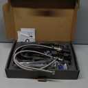 FGKQ Black Bathroom Faucet for Sink 3 Hole, Bathroom Sink Faucet with Pop Up Drain, 8 Inch Widespread Vanity Faucet 3 Hole, 360 Swivel Two Handle with Supply Lines