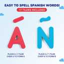 JoyCat Bilingual Magnetic Letters Kit 255 Pcs – Spanish & English Foam Alphabet Set with Double-Side Magnet Board, ABC Learning for Kids Spelling, Phonics & Language Practice, Large