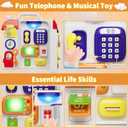 Montessori Busy Board for Toddlers 1-3 2-4Musical Toy for 12-18 Month Age, Early Educational Learning Birthday for 1 Year Old Boys Girls