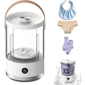 Asa Vea Portable Mini Washing Machine Compact Small Washer for Underwear, Socks, Baby Clothes Rechargeable Travel Washing Machine with 5/15 Min Modes, Type-C Charging