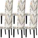 YISUN Dining Chair Covers, Stretch Spandex Chair Seat Cover Removable Washable Parson Chair Cover Kitchen Chair Protector Slipcovers (Light Beige, 6)