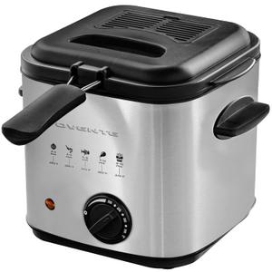 OVENTE 1.5L Electric Deep Fryer with Viewing Lid, Adjustable Temperature, Removable Basket, Cool-Touch Handle, 800W Stainless Steel, Easy to Clean, Silver FDM1501BR
