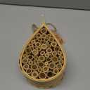 Pollinating Palace-Mason Bee House, Natural Hanging Wooden bee House Habitat with Bamboo Tubes for The Garden and Yard