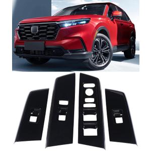 for 2023 2024 2025 2026 CRV Window Switch Protective Panel, Cool Sporty Window Control Protector Trims Molding for Honda CR-V LX, EX, EX-L, Sport Hybrid, Sport-L, Sport Touring- Gloss Black