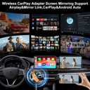 Wireless CarPlay Adapter 4 in 1 Car Screen Mirroring Adapter to Play TV on Car Screen for iPhone & Android, Upgrade Support Airplay&Mirror Link,CarPlay&Android Auto,Wired to Wireless,Plug and Play