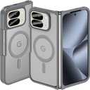 Magnetic Case for Google Pixel 10 Pro Fold, Pixel Fold Case for MagSafe Compatible Wireless Charging, Skin-Friendly & Smooth Touch, Military-grade Shockproof & Drop-proof Cover, Slim, Green (Gray)