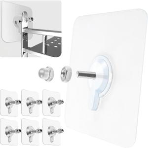 Adhesive Wall Screws Hanging Nails，30 Pack Adhesive Hooks（0.4inch），Waterproof and Rustproof to use Inside Kitchen, Bathroom, Home and Office