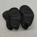 Magnetic Golf Iron Covers Set 10 Pcs Golf Iron Headcovers PU Leather Easy Off/On Protective Cover (Black)