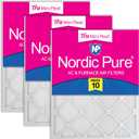 Nordic Pure 24x30x1 Tru Mini Pleat MERV 10 AC Furnace Air Filters 3 Pack