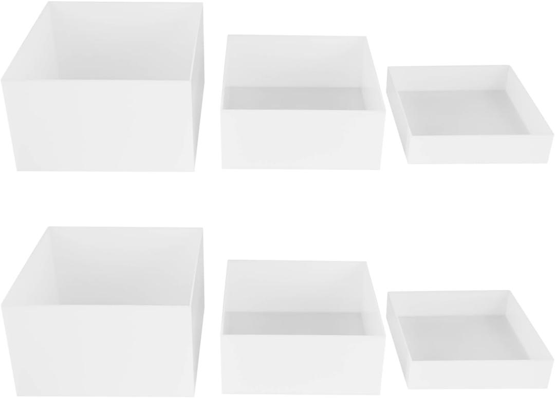 6 Pieces Display Stands,Cube Display Nesting Risers,Display Nesting Riser Stands,White