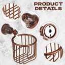 Vintage Bronze Toilet Paper Holder Wall Mount, Antique Brass Toilet Roll Wire Basket, Bathroom Roll Tissue Storage, Dispenser Tissue Paper Roll Holder for Bathroom Storage, Bronze