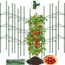 6 Pack Tomato Cages for Garden, 51.2 Inch Tall Adjustable Tower Tomato Trellis for Raised Garden Bed, Heavy Duty Metal Tomato Plants Support Stakes for Outdoor Pots Climbing Plants, Vegetables, Flower