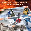 Heated Socks for Men Women - Washable, Rechargeable Cold Weather Heated Ski Socks for Fishing Skiing Hunting Hiking Skating, Christmas (Black & Gray)
