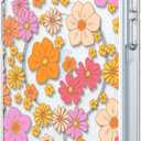 CASETIFY Clear iPhone 15 Plus Case [Not Yellowing / 6.6 ft. 3X Military Grade Drop Protection/Compatible with Magsafe] - Retro Boho Hippie Flowers - Clear