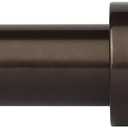 Curtain Rods for Windows 16 to 48 or 60 Inches Max Adjustable Length 1 Inch Diameter Window Curtain Rod with Aluminium End Cap, Antique Bronze