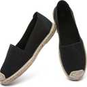 Women's Flats Shoes,Breathable Black Espadrilles Flats,Black and White Slip on Shoes(Lightweight and Soft) (9)
