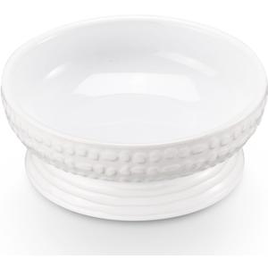 6.7" Non-Slip Ceramic Dog Bowl, 23 Oz Heavy-Duty Dog Food/Water Dish, Pet Feeding Bowl for Small and Medium Dogs, Food Grade Porcelain Pet Feeder Bowl, Microwave and Dishwasher Safe, White