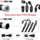 3/8 Fuel Line Hose 6AN 10FT PTFE Teflon E85 Ethanol Fuel Injection line Braided Stainless Steel EFI LS for All Oil Gas Fuel Fuel Lube Alcohol Ethanol Coolant Black