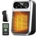 GiveBest Small Plug In Heater, Digital Display Bathroom Heaters for Indoor Use, 800W PTC Ceramic Portable Electric Mini Heat with Adjustable Thermostat and Timer for Office Bedroom Home