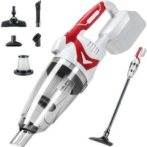 Cordless Vacuum Cleaner for Makita 18V Battery, Handheld Vacuum EasyClean Wet Dry Use,Wireless Vacuum for Car,Home, Boat,Workshop, Pet Hair, Furniture Cleaning (Tool Only No Battery) (White/Red)