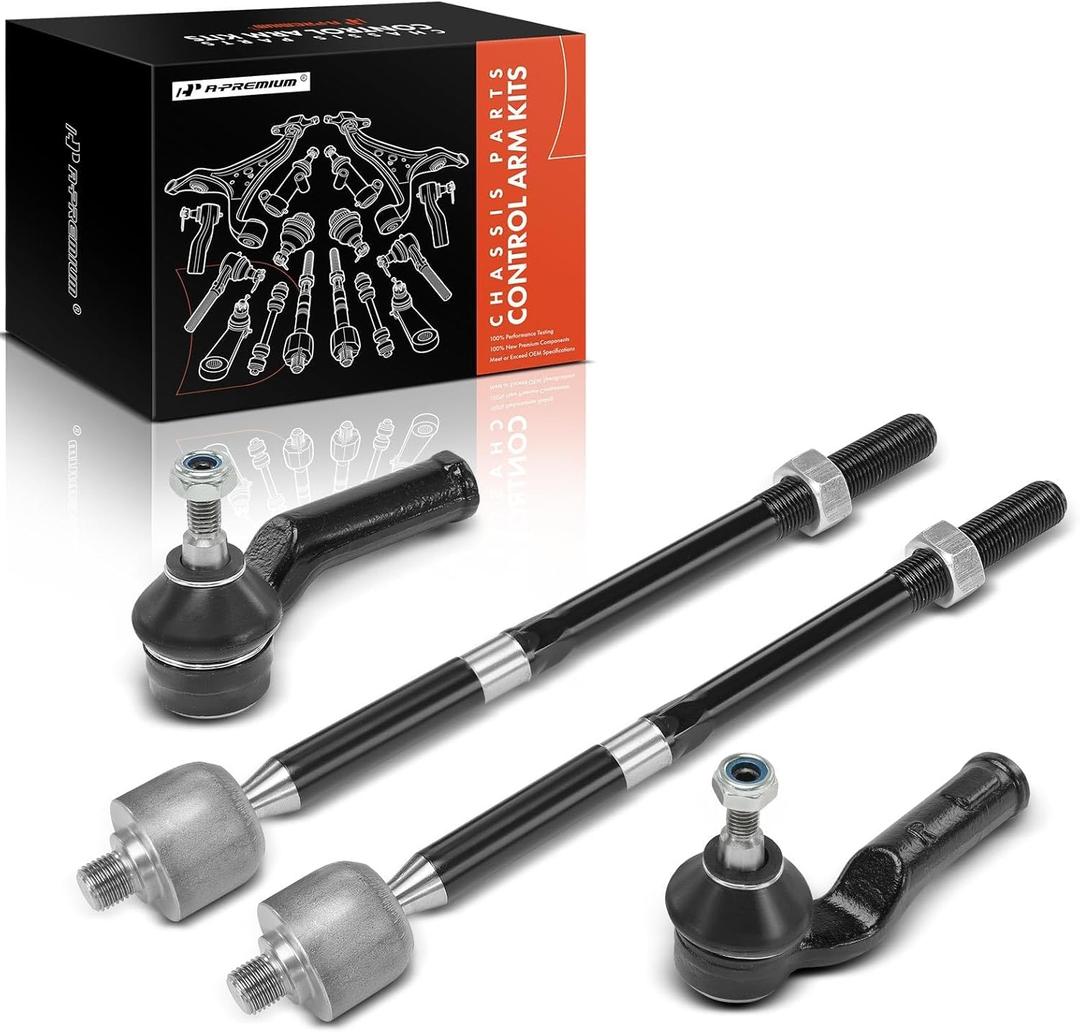 A-Premium Set of 4, Front Inner & Outer Tie Rod End Kits, Compatible with Ford Focus 2012-2018, Escape 2013-2019, C-Max 2013-2018