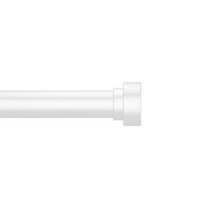 Joydeco White Curtain Rods for Windows - Adjustable Curtain Rods for Windows 32 to 120 inch, 1 inch Diameter Heavy Duty Decorative Window Single Rod with Aluminium Finials