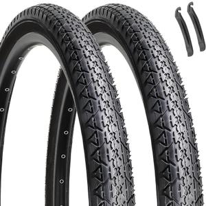 Hycline 26x2.125 Cruiser Bike Tires Set: 2-Pack 26-inch Premium Butyl Rubber Puncture-Resistant Folding Replacement Bicycle Tires for Beach Cruiser and Urban Commuting Bicycle