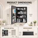 20x26 Black Medicine Cabinet Mirror, Recessed or Surface Mount