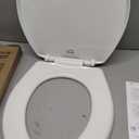 Bemis 7300SLEC Slow Close Toilet Seat, Easy Clean Hinges and Durable Plastic Seat, Made in USA, Elongated, White