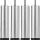 TCHOSUZ 4 inch / 10cm Metal Furniture Legs, Pack of 4 Modern Aluminum Alloy Tapered Replacement Feet with M8 Hanger Bolts & T-Nuts for Home DIY Projects Couch Sofa Cabinet Nightstand TV Stand Chrome