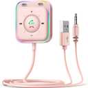 JOYROOM Bluetooth 5.4 Receiver for Car, AUX Bluetooth Car Adapter, 3.5mm Wireless Audio Receiver for Home Stereo/Wired Headphones, Hands-Free Call, Noise Cancelling, Pink