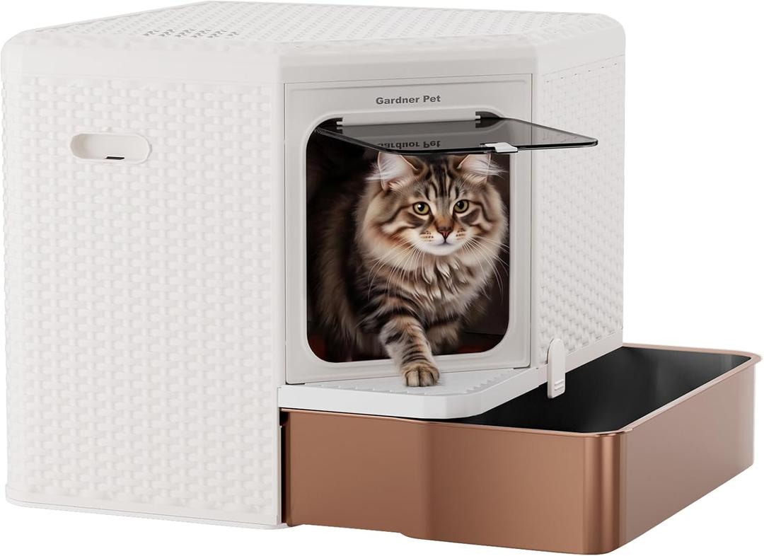 Gradner Pet Cat Litter Box, Odor-Resistant Enclosed Cat Litter Box