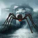 Halloween Giant Spider 5 Ft Outdoor Halloween Decorations Large Fake Hairy Spider Scary Furry Spider Props Outside Yard Creepy Decor, Black