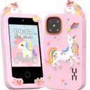 Kids Phone Toys for Girls Age 3 4 5 6 7 8 9, Touchscreen Dual Camera Toddler Learning Play Phone Christmas Birthday Gifts for Kids Age 3-9 with Music Player, Games (Pink)