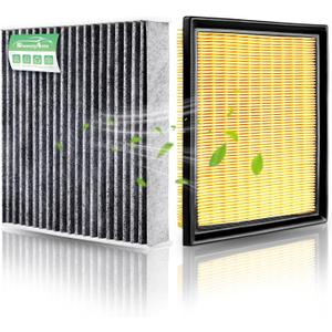 Engine and Cabin Air Filter Combo for Toyota Rav4 2016-2018 (Only for Hybrid 2.5l) Prius 2010-2015(Hybrid 1.8l) Nx300h 15-19, Lexus Ct200h 11-17 Cabin Filter #17801-37020 Cf10285-2 Pack