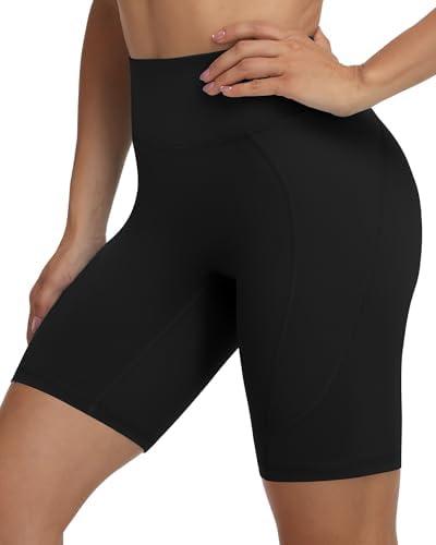 Moozava No Front Seam Womens 3"/5"/8" Workout Biker Shorts - High Waisted Tummy Control Spandex Shorts for Yoga Running Gym XS