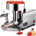 VBENLEM 110V Electric Tomato Strainer 370W Commercial Grade Tomato Milling Machine Stainless Steel Tomato Press and Strainer 90-160 Kg/H Pure Copper Motor Food Strainer and Sauce Maker