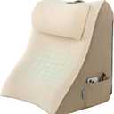 Vekkia 21 Extra-Wide Back Pillow with Adjustable Headrest, 2-in-1 Ergonomic Dual-Layer Wedge Backrest for Sitting/Reclining, Lumbar & Neck Support, Bed, Sofa & Floor, Reading, TV, Lounging & Gaming (Beige/Camel)