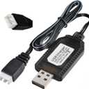 7.4V USB Charger Cable with XH-3Pin Plug Universal Compatible RC Car RC Plane RC Tank RC Boat and Other Remote Control Toys for Universal 7.4V Lipo Battery USB Charger with Battery Protection