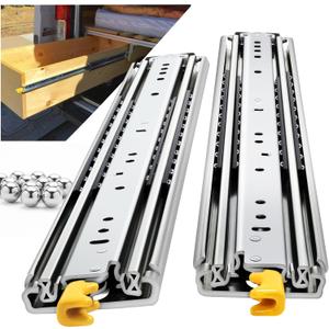 Heavy Duty Drawer Slides Full Extension Locking Runners with Lock 16-40 Inch Side Mount Ball Bearing Rails 500 Lb (Load:500 lb - W:76mm, 38 inch)