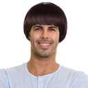 Short Mushroom Wig for Men-Synthetic 60s Bowl Cut Wigs for Anime Movie Music Costume Halloween Cosplay Party (Dark Brown)