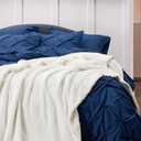 Bedsure GentleSoft Sherpa Fleece Blanket Queen Size for Bed, Non-Heated, Thick and Warm Throw for Women and Men, Soft Fuzzy Plush Queen Blanket for Spring, Cream, 90x90 Inches